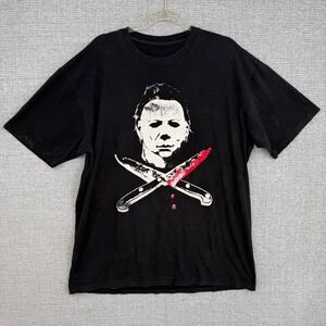 Michael Myers T Shirt Horror Movie Graphic Tee‎ Crossed Knives Menswear